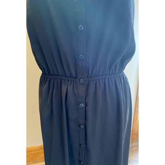 Swimsuit Coverup Dress Plus Size 1X Black Sheer Top Button Frnt  Elastic Waist - Picture 4 of 11